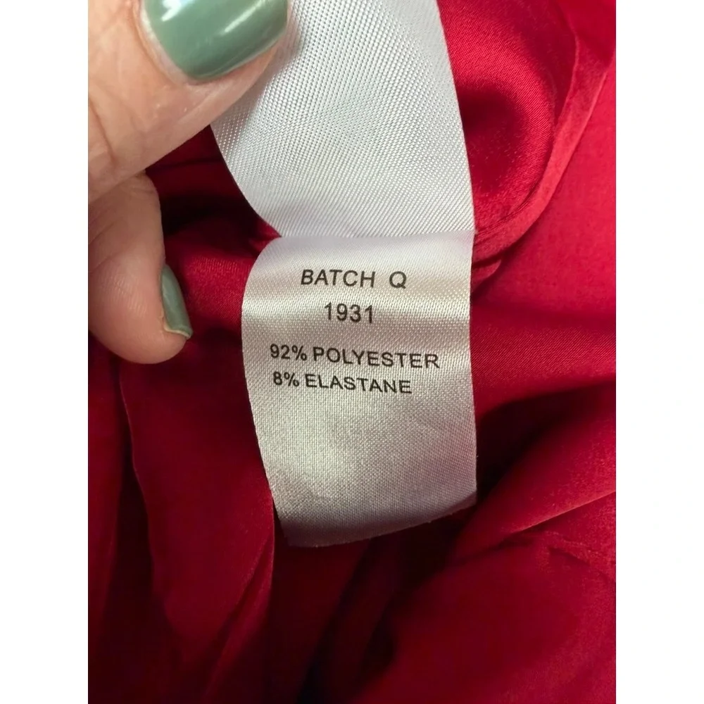 OH‎ POLLY Red Satin Cowl Neck Mini Dress UK 4 / US 0 Holiday Party - Picture 4 of 7